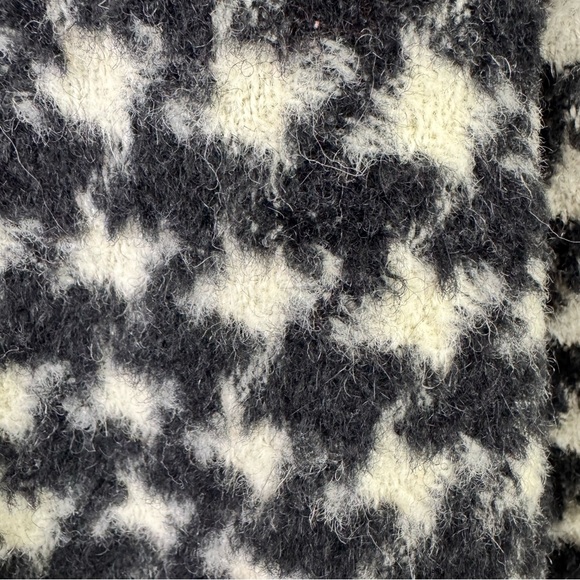 Juicy Couture Wool Mohair Alpaca Black & White Houndstooth Peacoat Size 12 - Picture 13 of 16